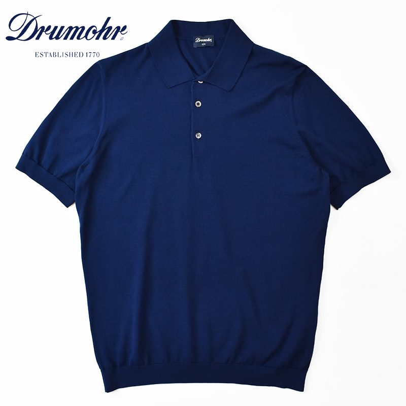 ドルモア DRUMOHR ポロシャツ 半袖 ハーフボタン S グレー /SI23