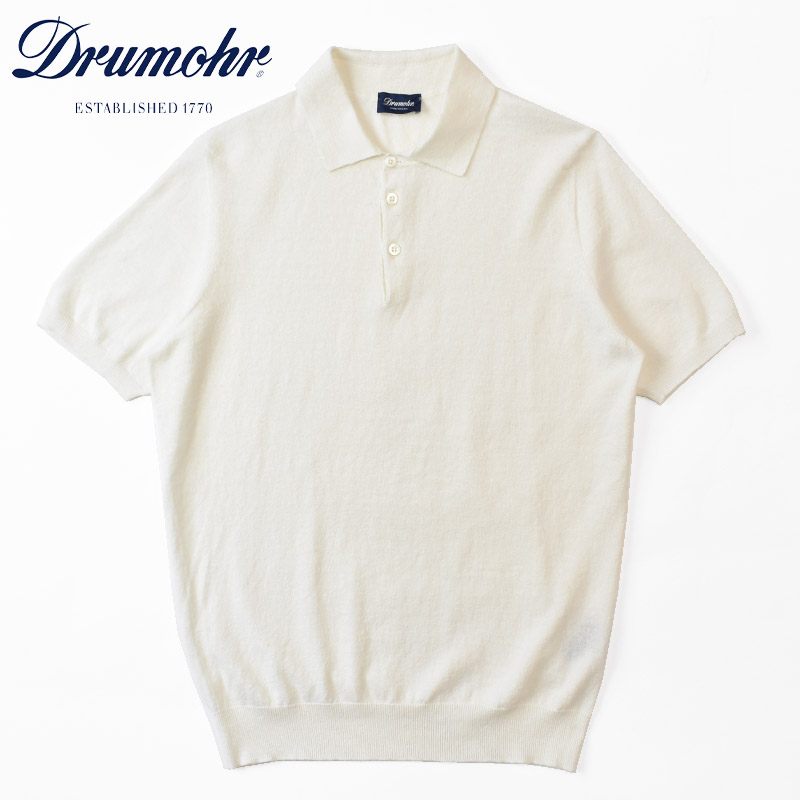 ドルモア DRUMOHR ポロシャツ 半袖 ハーフボタン S グレー /SI23